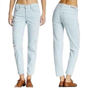 LEVEL 99 Sienna Tomboy Jeans Distressed Blizzard Wash High Rise Size 28